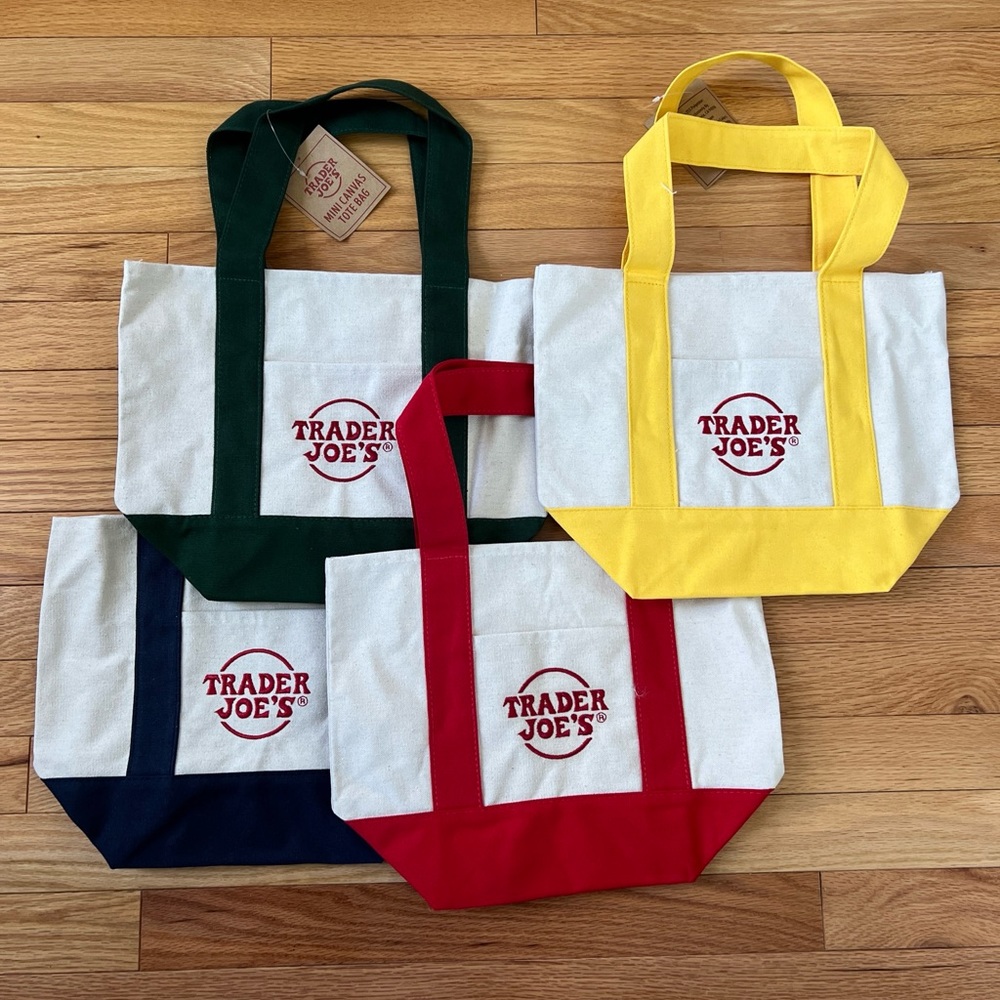 Trader Joe’s - Mini Canvas Tote - Set of 4 NWT